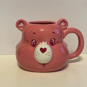 Pink Care Bear Cheer Bear 3D Sculpted Ceramic Mug 20 ounce